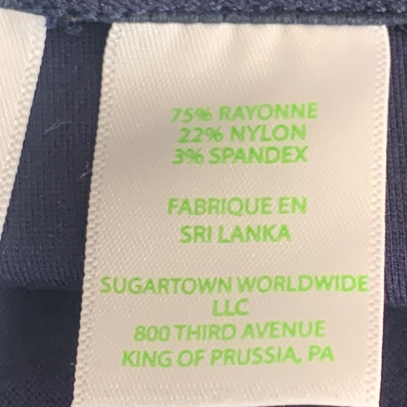 Lilly Pulitzer Sz XS Navy Blue Pull On Slit Back Hem Stretchy Pants - Picture 9 of 12